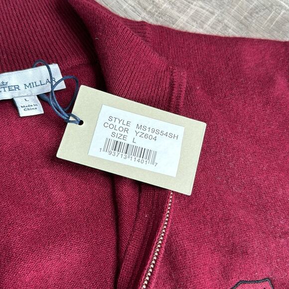 NWT PETER MILLAR Burgundy Cashmere 1/4 Zip Sleeveless Golf Sweater Vest Men’s - Picture 4 of 8